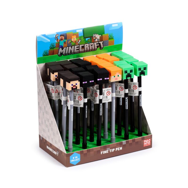 Minecraft Fine Autor Pen Siliconen Top (Alex Steve Creeper Enderman)