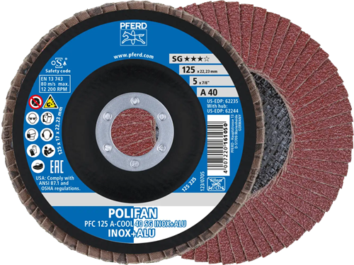 Pferd Fächerscheibe 125mm A80 Edelstahl Alu | 10 Stk