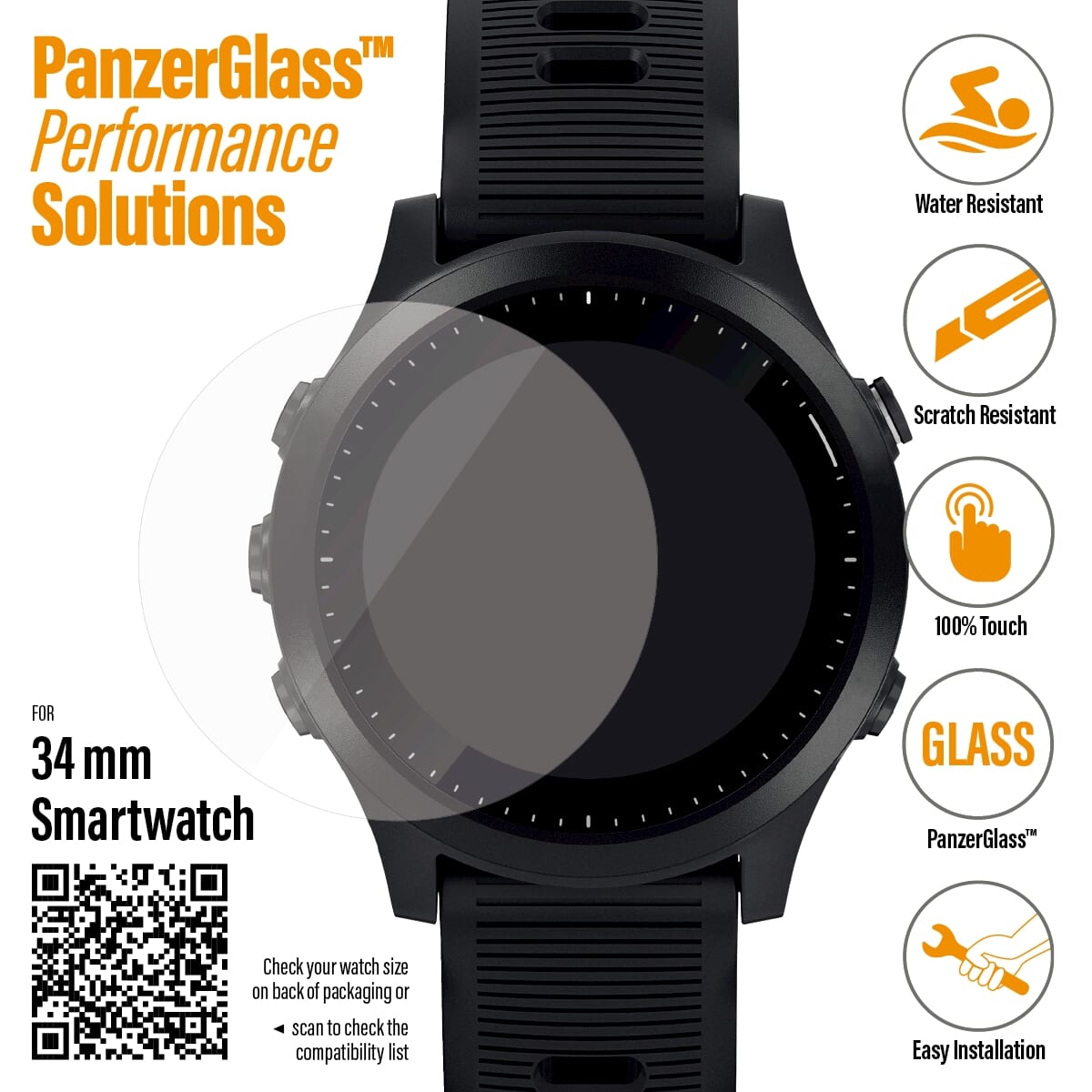 Panzglass Smartwatch 34mm Screen Protector