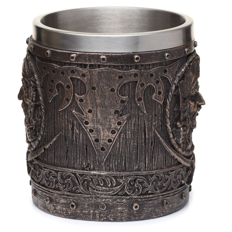 Dekorative gebürstete Goldholz -Effekt Piratenbier Becher