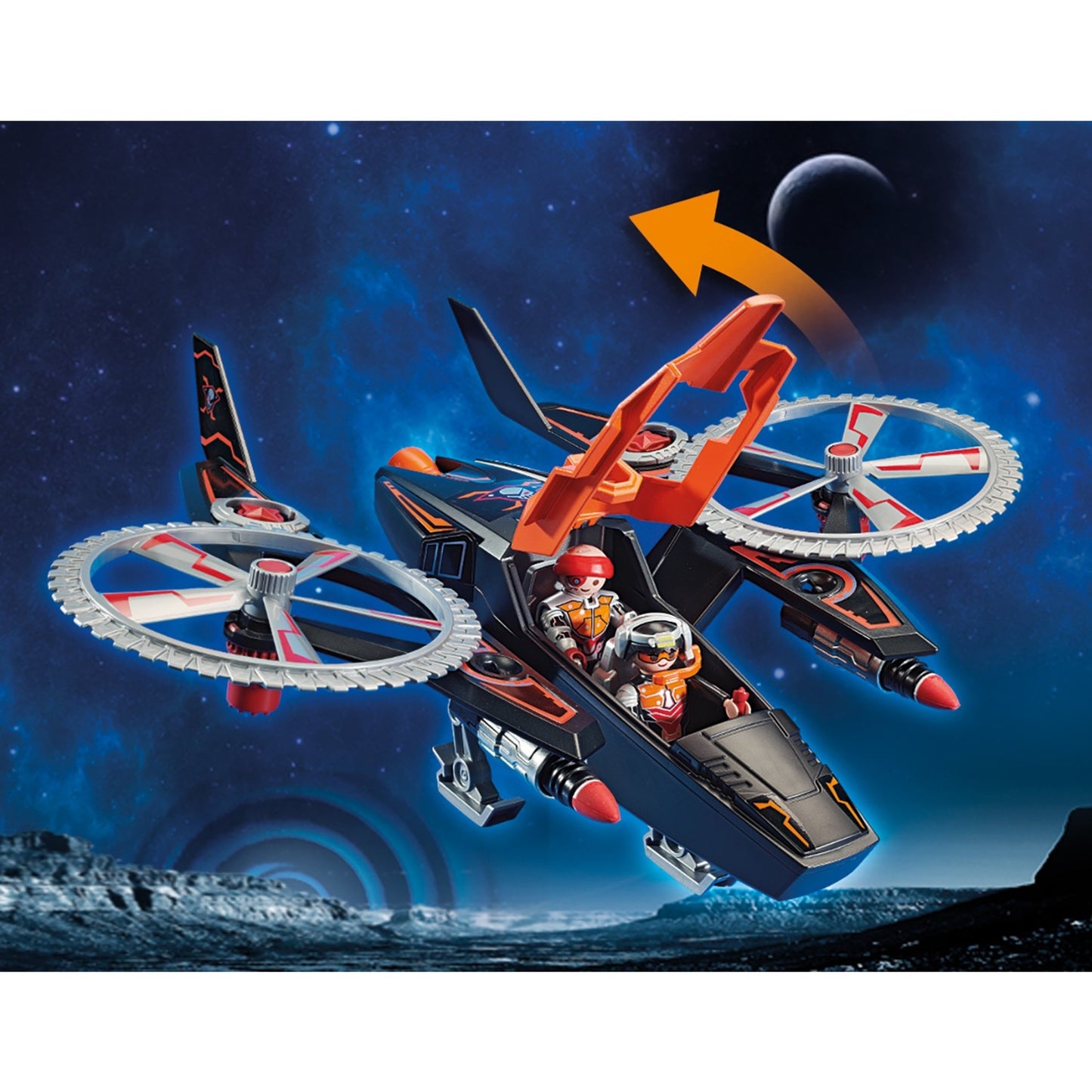 Playmobil Galaxy Police Galaxy Pirate Hubschrauber
