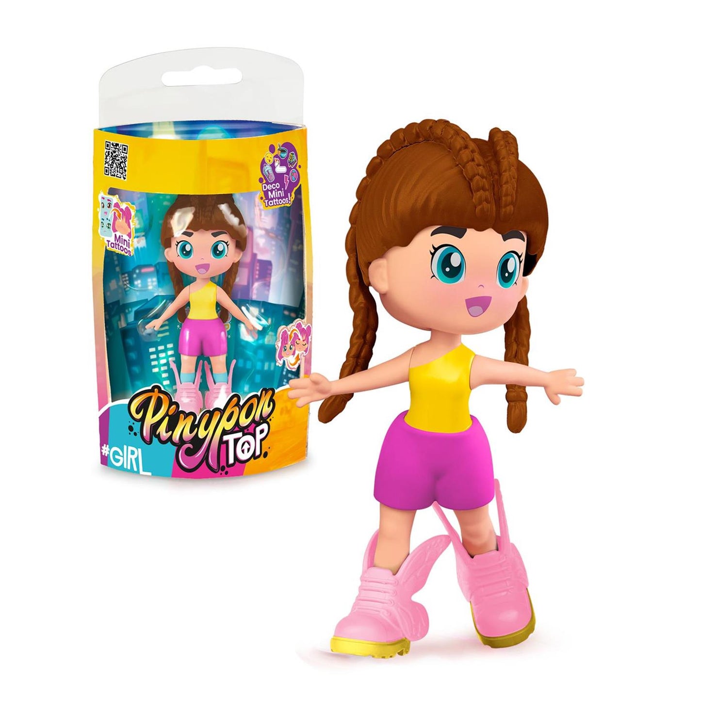 Pinypon Top Girl 11cm mit Deko-Tattoos