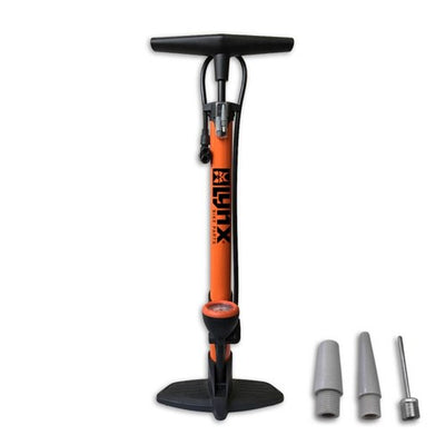 Fahrradpumpe mit Manometer 6 Bar orange