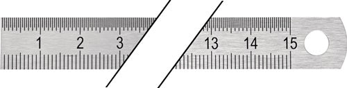 Promat tecwerk Stahllineal | Länge 150 mm | Stahl flexibel | Verteilung b = mm 1 2 mm - 4000858760