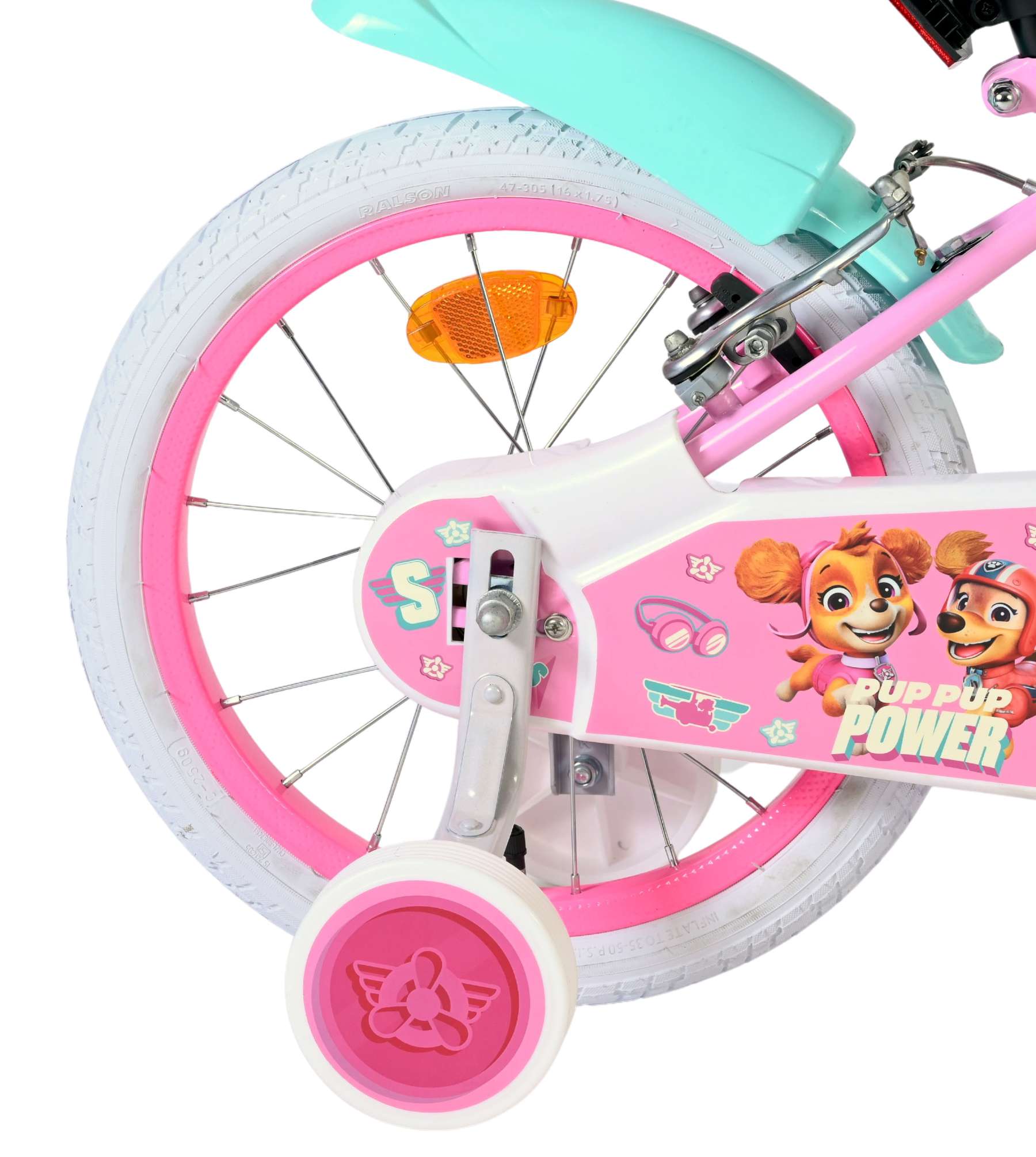Paw Patrol Kinderfahrrad – Mädchen – 16 Zoll – Pink – zwei Handbremsen