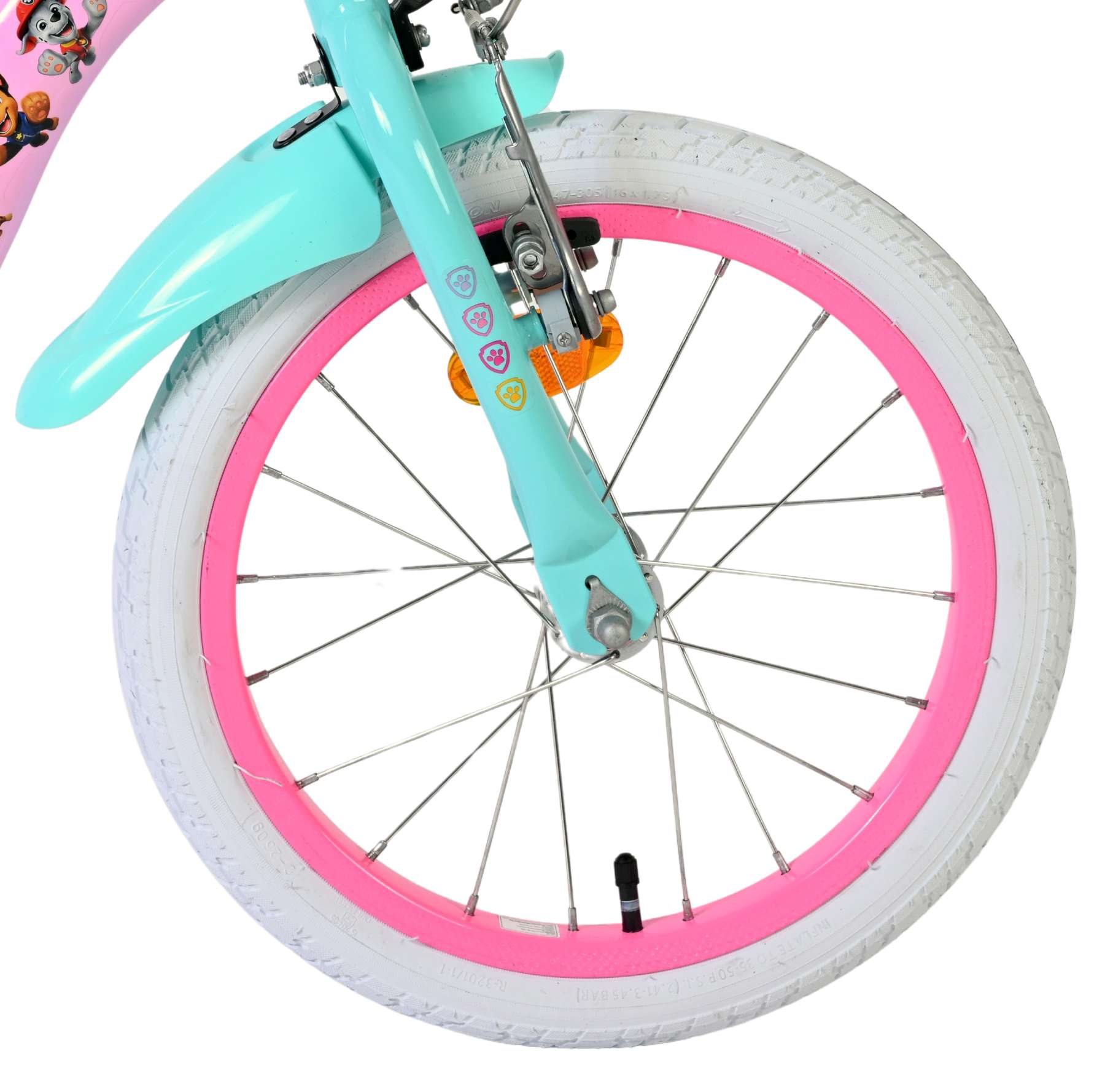 Paw Patrol Kinderfahrrad – Mädchen – 16 Zoll – Pink – zwei Handbremsen