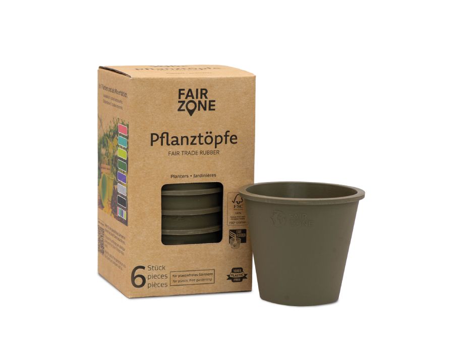Fairzone Pflanzen Pot Gummi Olive 6 Stücke