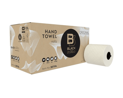 Satino schwarze Handtuchrolle 2 Lagen 175 Meter (6 Stück)