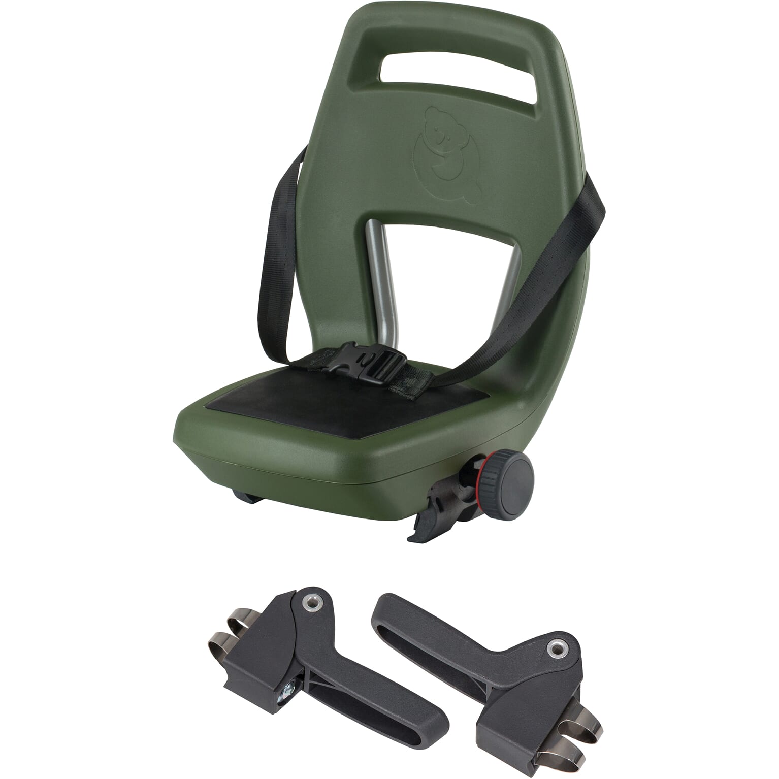 Rücksitz Junior 6+ Fußstütze + Gurt army green schwarz