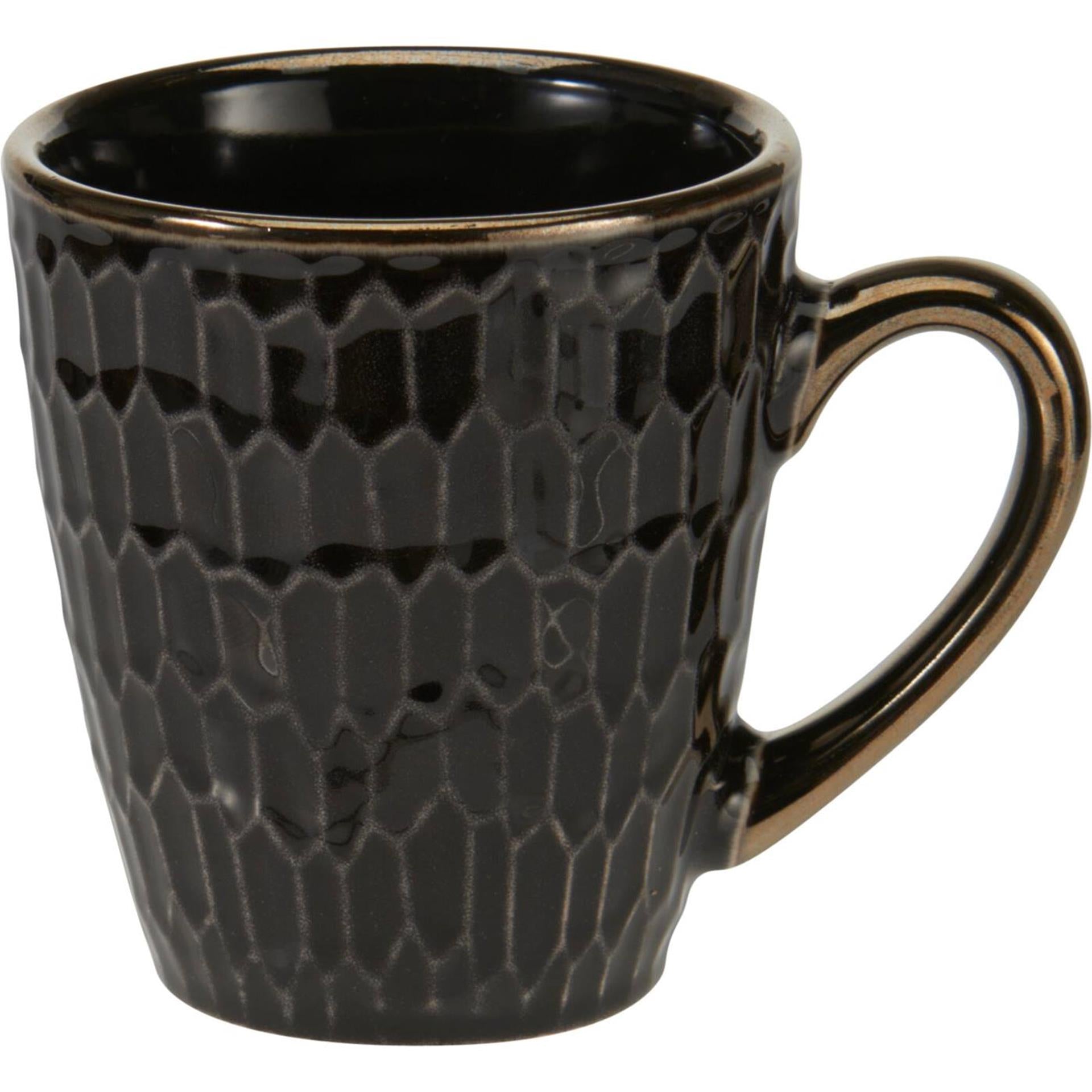 Excellent Houseware Becher aus Steingut, 200 ml, 4-fach sortiert, Karton mit 12 Stück
