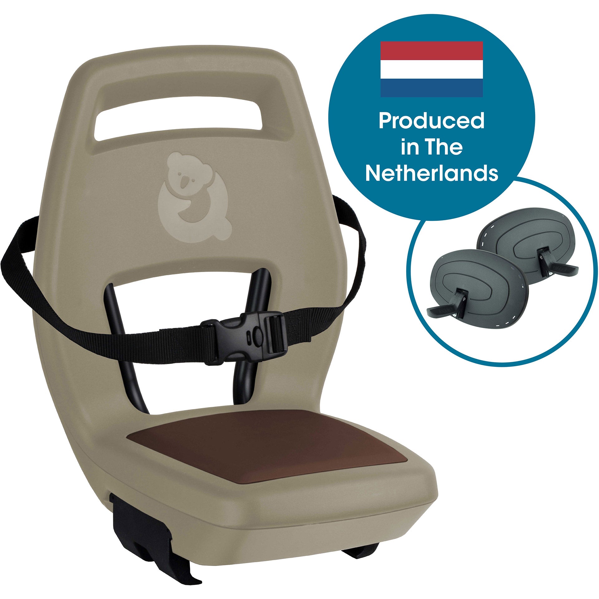 Qibbel Q345 Rücksitz 6+ Junior mit Fußstützen und Schutzplatten Cappuccino Brown