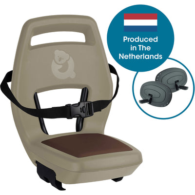 Qibbel Q345 Rücksitz 6+ Junior mit Fußstützen und Schutzplatten Cappuccino Brown