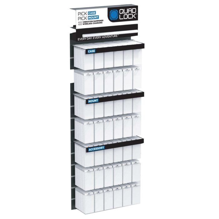 Wanddisplay mit Quad-Lock-Lamellen