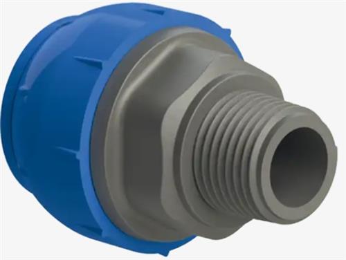 Alu-Kupplung ø28 mm – 3 4 Außengewinde