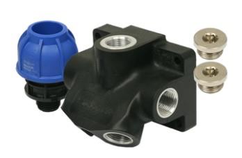 Alu-Wandplatten-Set innen: ø25 mm außen: 4 x 1 2