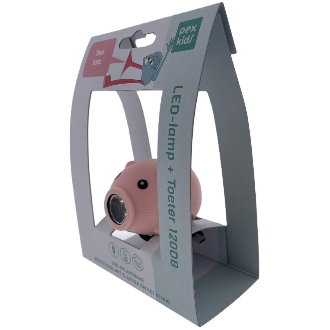 Pexkids LED-Lampe Schwein mit Horn, USB wiederaufladbar, rosa