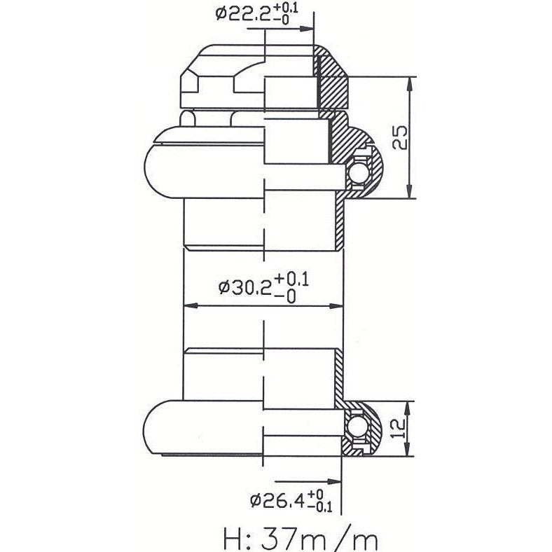 Tecora e steuersatz1 zoll gewinde cartr alu 26.4 taper schwarz