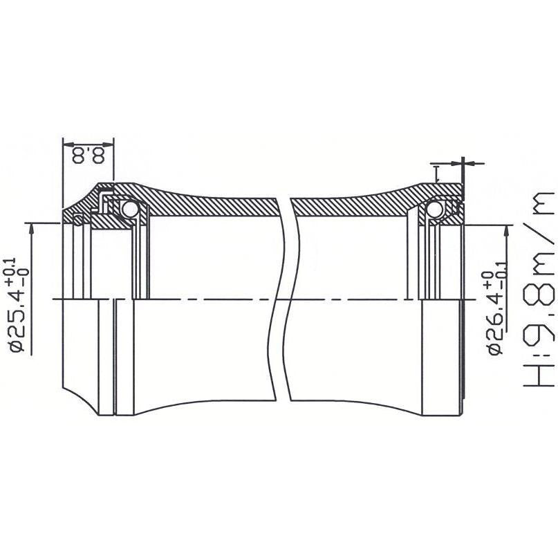 Tecora Steuersatz1 Zoll integ. 45x45 26.4 cartg.schwarz