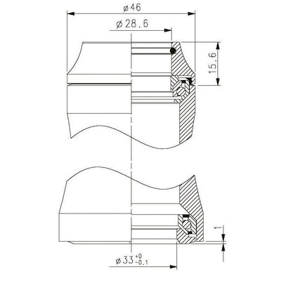 Tecora e Headset Gazelle 1 1 8 1 1 4 Campa Fit integriert. 45-45