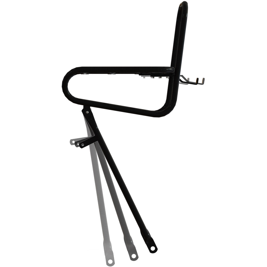 Steco Frontgepäckträger glatt 25cm Krone Bolzen matt schwarz