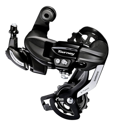 Shimano-Turnier TZ500 6-Gang Achter-Umwerfer. zur Bestätigung auf dem Umwerferpfad (Hanging Pack)