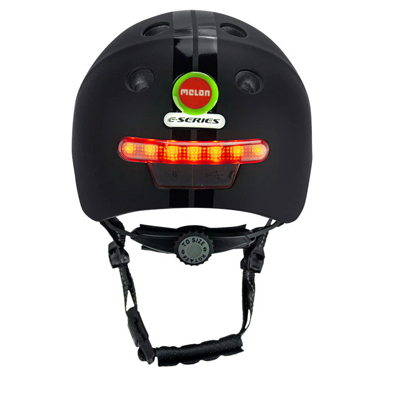 Melonenhelm mit Beleuchtung E-Serie Black Ice M-L