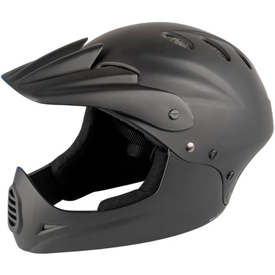 M-Wellen-Downhill-Fahrradhelm Unisex mattschwarz Größe 54-58 cm