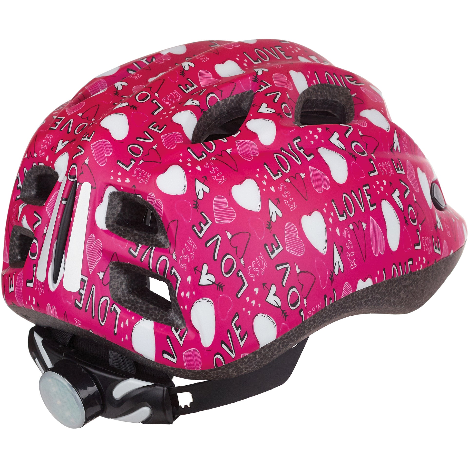 Polisport Junigoud Fahrradhelm S 52-56 cm Liebe mit LED-Licht
