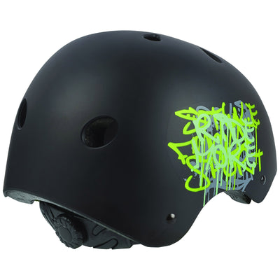 Polisport Urban Radical Bicycle Helm S 53-55 cm Graffiti Schwarzes Grün