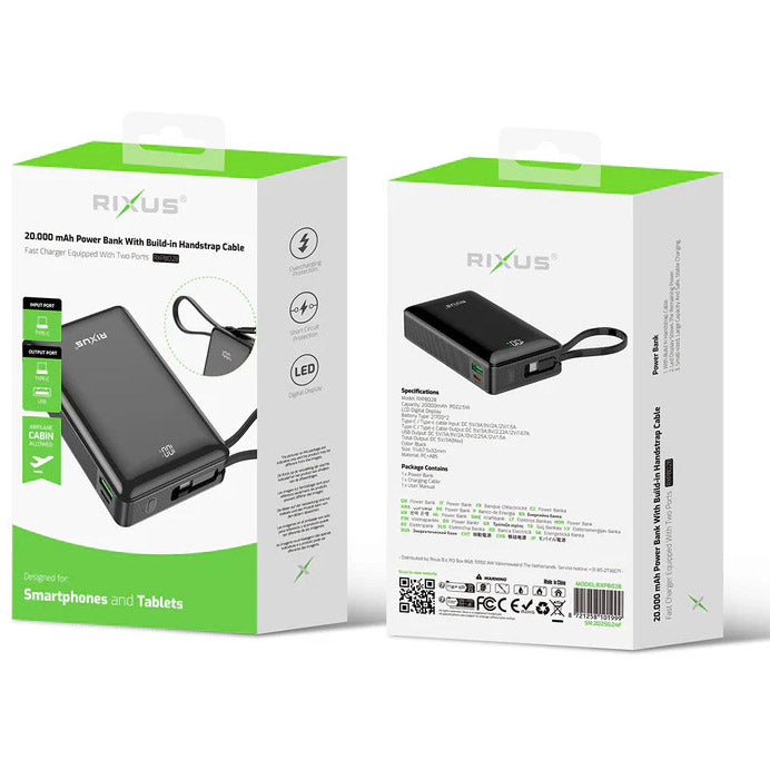 Olympic Sportswear Rixus Power Bank RXPB02B 20.000 mAh Li-Ion USB-C Schwarz