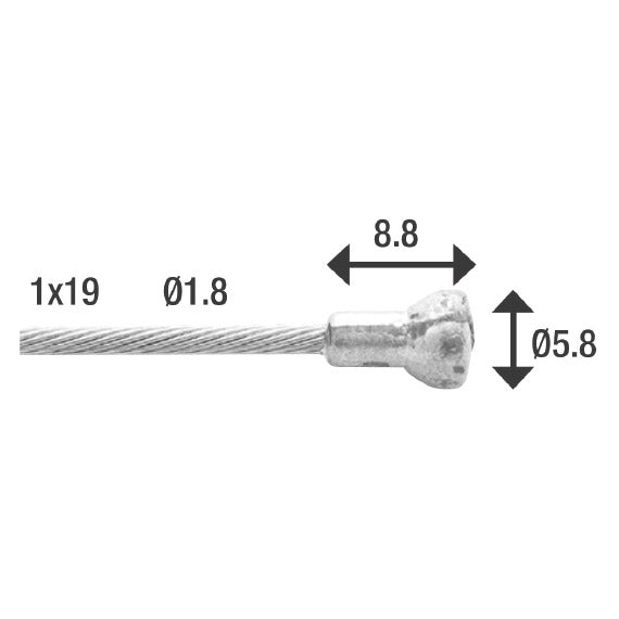 Kopplung von REM Innenkabelmotor 2000 mm Edelstahl