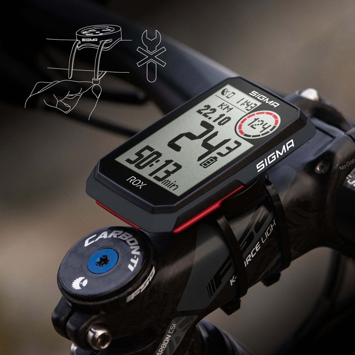 Sigma rox 4.0 gps zw zw standard lenkerhalterung + usb-c ladekabel