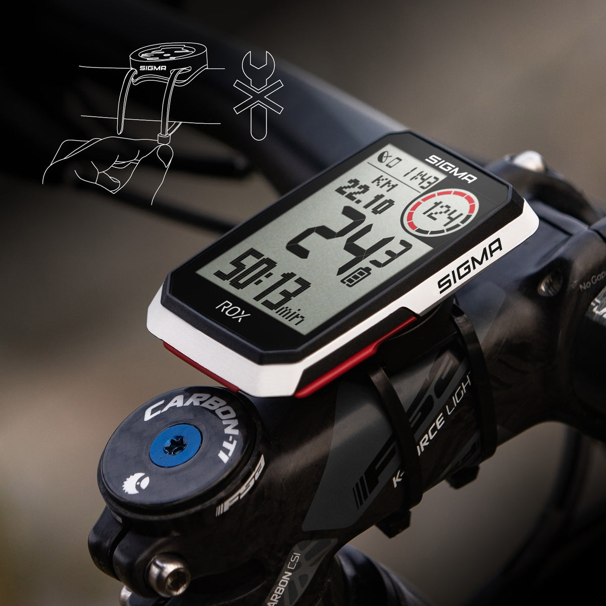 Sigma rox 4.0 gps zw weiß standard lenkerhalterung + usb-c ladekabel