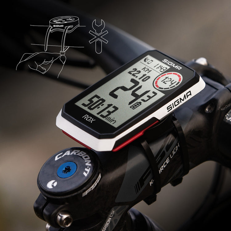 Sigma rox 4.0 gps zw weiß standard lenkerhalterung + usb-c ladekabel