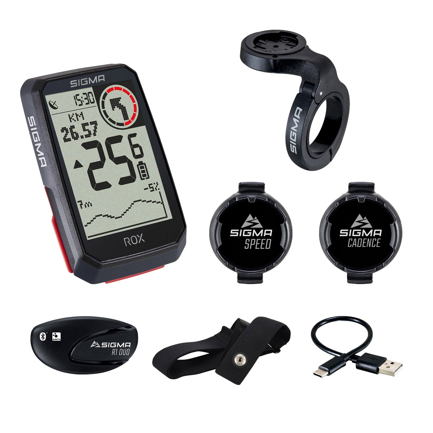 Sigma rox 4.0 gps zw zw hr lenkerhalter cad snelh sensor top mount set