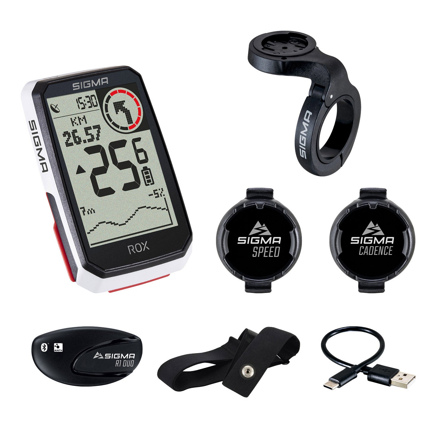 Sigma rox 4.0 gps zw wi hr lenkerhalter cad snelh sensor top mount set