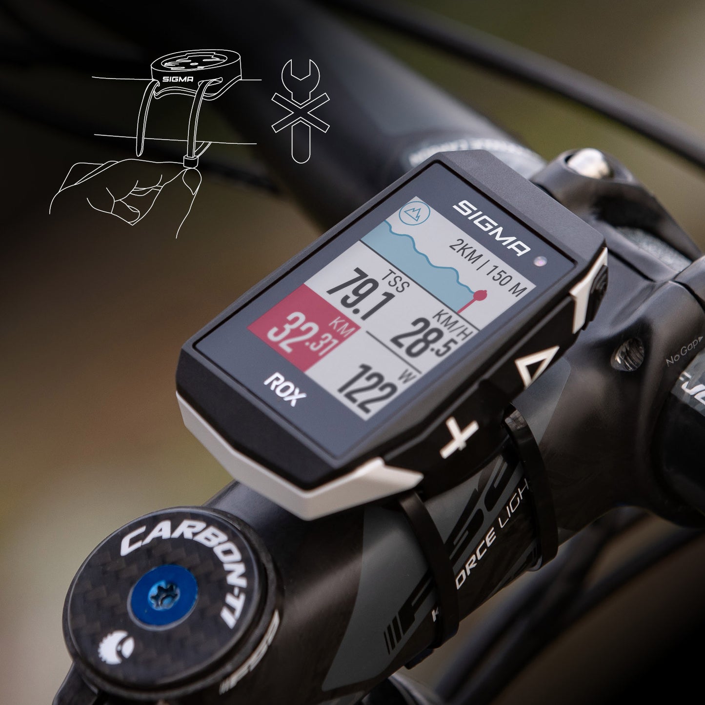 Sigma Rox 11.1 EVO GPS Schwarz Weiß Standard-Lenkerhalterung + USB-C-Ladekabel
