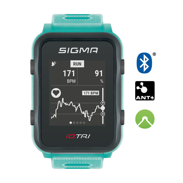 Sigma id.tri neon mint basic zs hartsl gps acti ant+ ble + sensor set