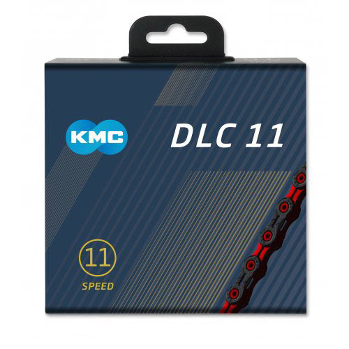 KMC Fahrradkette DLC 11 118 Glieder - Rot Schwarz