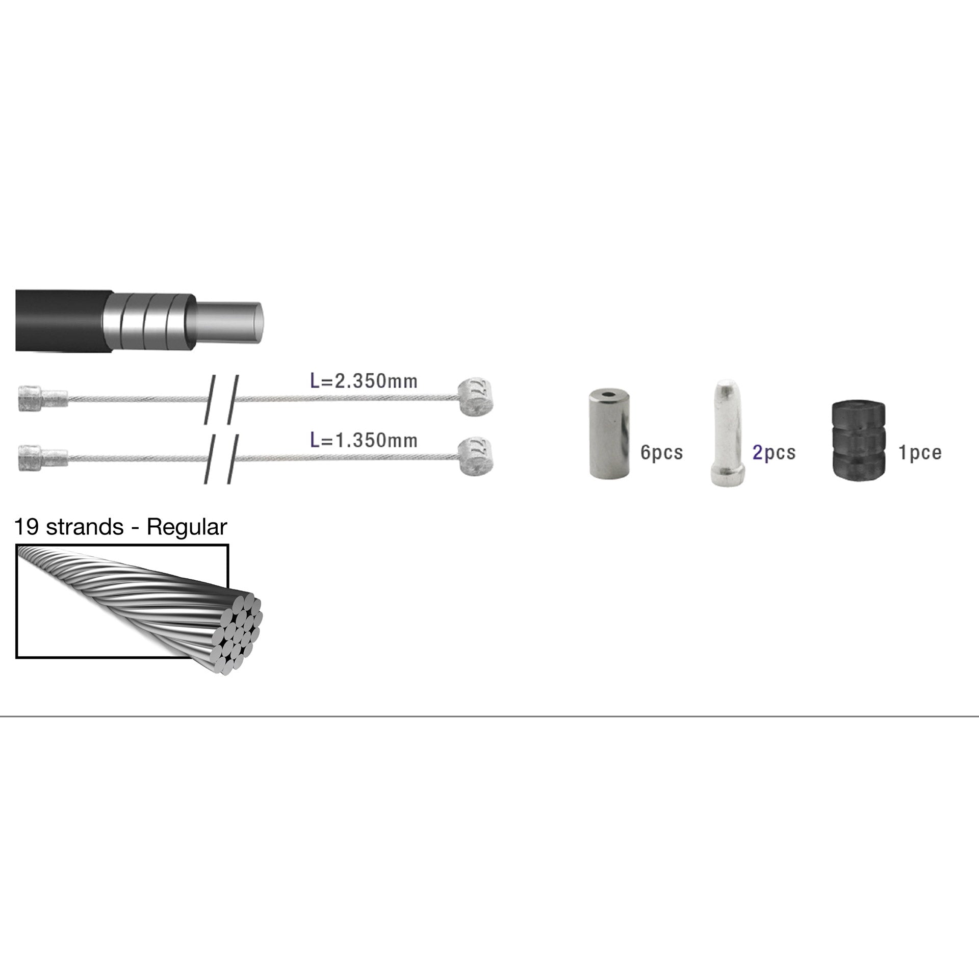 Elvedes Bremszugsatz ATB race universal silber 2015010