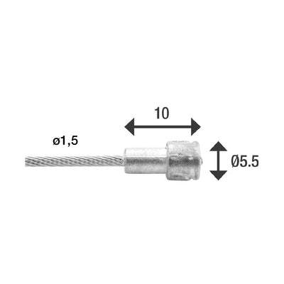 ELVEDEN REM BINNENKabel 2000mm V-Nippel (100) 6411RVS-49-Box