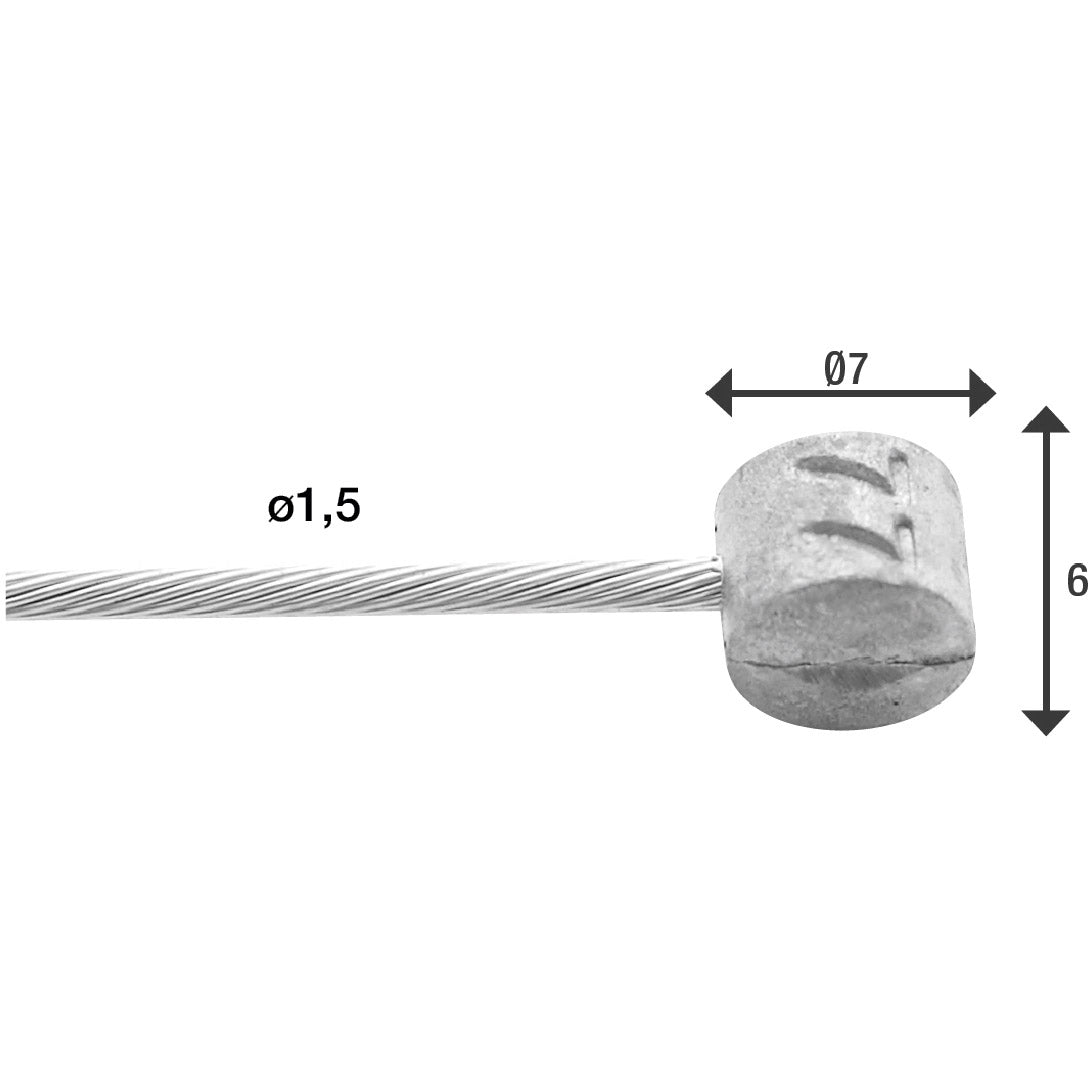 ELVEDES BREMSE Innenkabel 3000 mm verzinkt Ø1,5mm T-Nipple