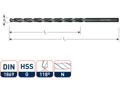 Rotec Spiralbohrer extra lang 8,0x305 210
