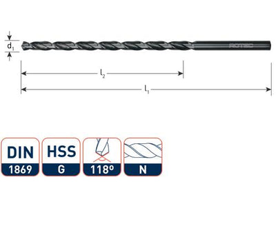 Rotec Spiralbohrer extra lang 8,0x305 210