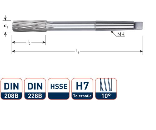 Rotec Maschinenreibahle MC H7 19mm Spir.