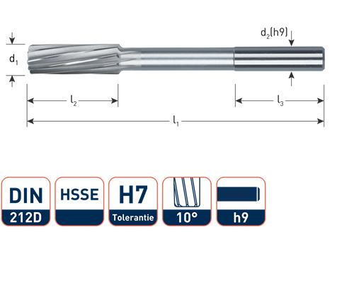 Rotec Maschinenreibahle cil.h7 5,0 mm