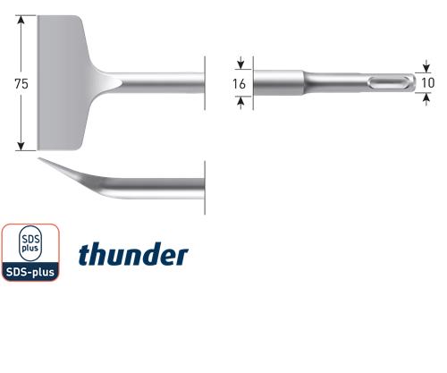 Rotec SDS Spatmeißel gebogen 75x165mm