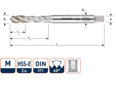 Rotec Maschinenhahn DIN376 M27 blind