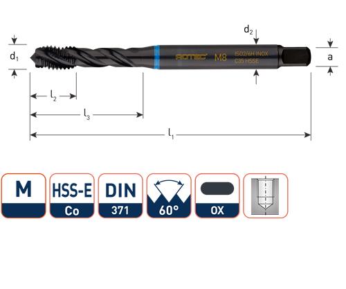 Rotec Maschinenhahn DIN371 M4 Edelstahl blind