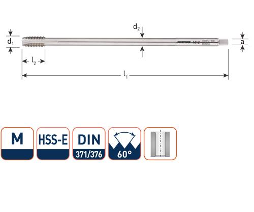 Rotec Maschinengewindebohrer extra lang M8 DIN357